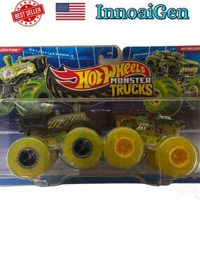 Hot Wheels Monster Trucks Demolition Doubles Loco Punk vs Hotweiler Glow Wheels